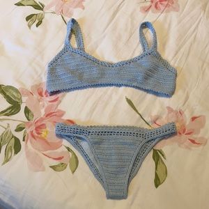 NWOT Blue Crochet Bikini